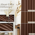 Extra Long Mocha Brown Linen Curtains 120 Inch for Living Room Rod Pocket Back Tab Light Filtering Semi Sheer Drapes Privacy High Ceiling Drapes for Vintage Rustic Farmhouse 52x120,2 Panels