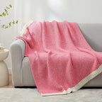 Snuggle Sac Hot Pink Throw Blanket for Couch, Pink Blanket Super Soft Microfiber Blankets Warm Cozy Knit Fuzzy Plush Lightweight Throws Gift for Women Girls, Hot Pink, 50x60 inches