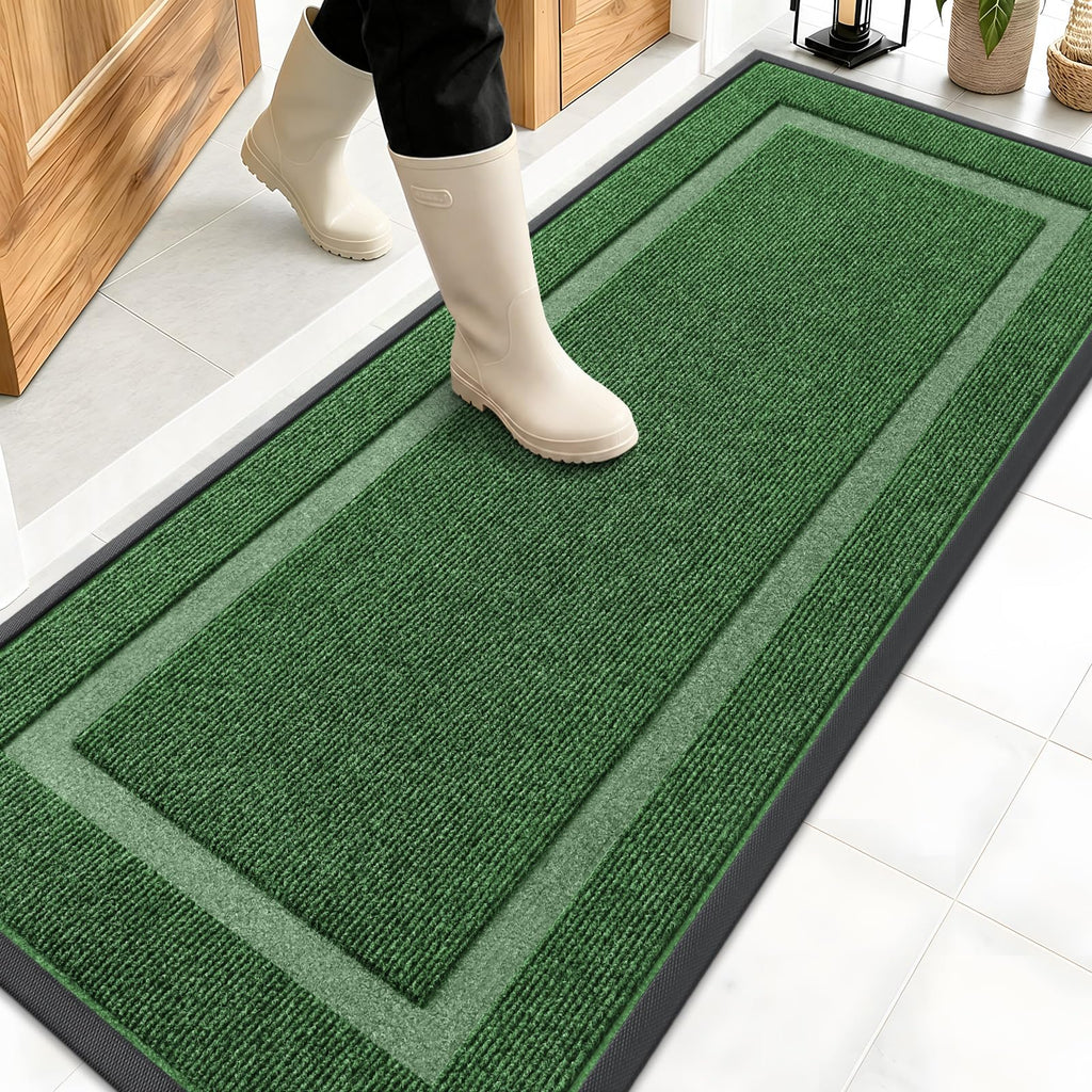 OLANLY Front Door Mat Outside 59x20, All-Season Heavy-Duty Rubber Doormat
