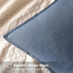 MIULEE Decorative Linen Pillow Covers 18x18 Inch Blue Ashes Boho Farmhouse Neutral Couch Throw Pillows for Bed Pack of 2 Accent Modern Pillowcase Sofa Livingroom Home Decor