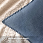 MIULEE Decorative Linen Euro Sham Pillow Covers 26x26 Inch Blue Ashes
