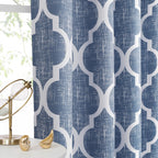 Beauoop Moroccan 100% Blackout Curtains Bedroom Blue 50x63 2 Panels