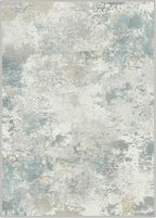 Area Rugs 5x7 for Living Room Bedroom, Modern Abstract Machine Washable Rug, Large Soft Low Pile Floor Carpet with Non Slip Backing for Dining Room, Light Cream Blue