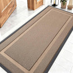 OLANLY Front Door Mat Indoor Outdoor Entrance, Waterproof All-Season, All-Weather Doormat, Sturdy Natural Rubber, Low Profile, Easy Clean Patio Porch Entryway Mat, 59x23, Mocha