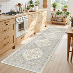 Restydon Runner Rug 2x8 Runners for Hallways Non Slip Washable Rugs, Beige