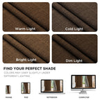 Joydeco Blackout Curtains for Bedroom - 100% Light Blocking 2 Panels Cappuccino Drapes 37" W x 63" L, Thermal Insulated Room Darkening Curtains, Linen Textured for Living Room, Rod Pocket & Back Tabs