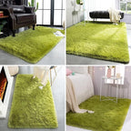 TWINNIS Super Soft Shaggy Rugs Fluffy Carpets, 4x5.9 Feet, Indoor Modern Plush Area Rugs for Living Room Bedroom Kids Room Nursery Home Decor, Upgrade Anti-Skid Rectangular Fuzzy Rug, Green