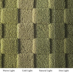 Exclusivo Mezcla Twin Size Flannel Fleece Blanket, Super Soft and Warm Lightweight Checkered Pattern Blankets for All Seasons, 60x80 Inches, Olive Green