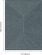 Latte&Fog 6x9 Area Rugs for Living Room Bedroom, Blue Modern Abstract Washable Rug, Boho Non Slip Low Pile Carpet for Indoor Dining Room, Dorm, Classroom, College Dorm, Farmhouse and Kids Room - Blue