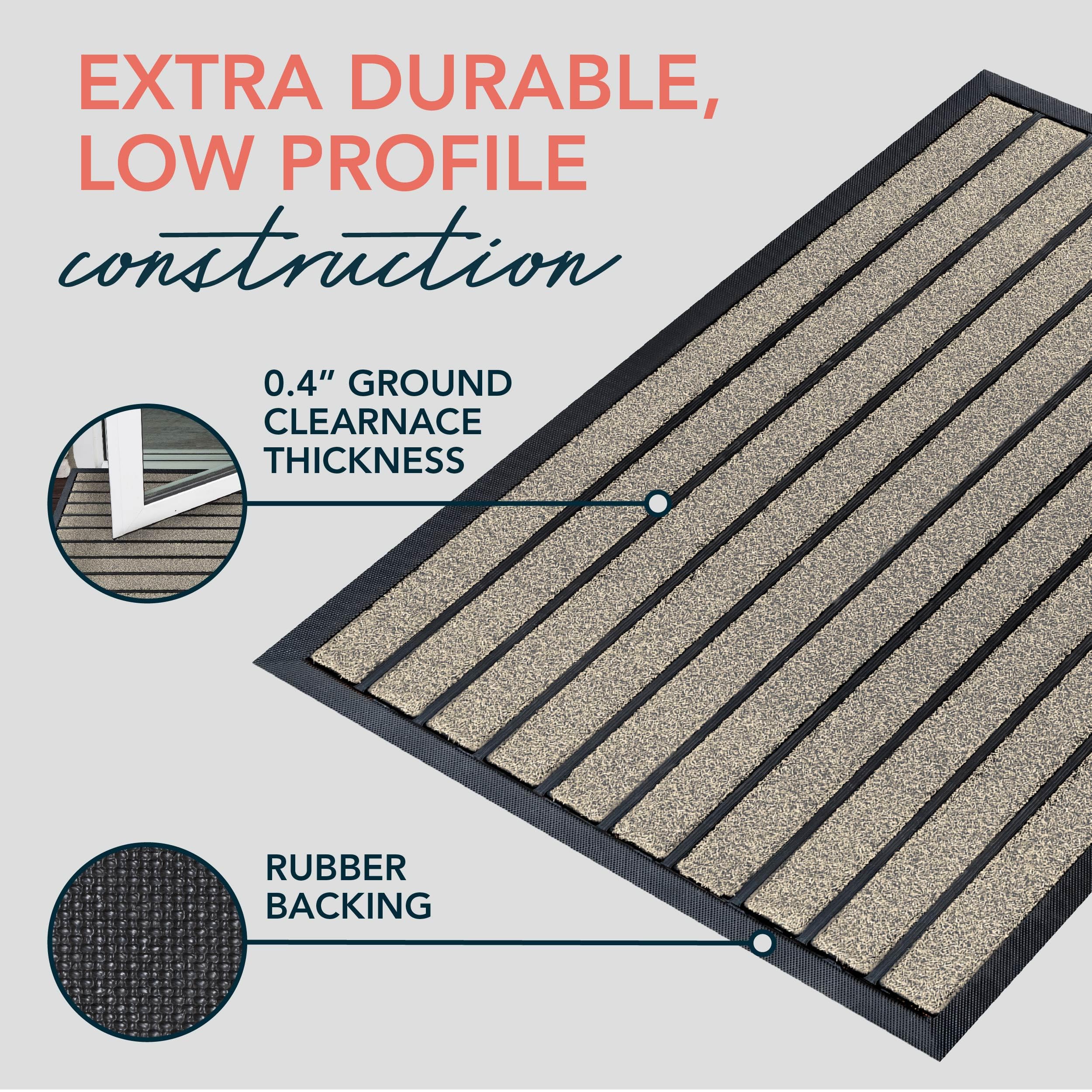 ubdyo Extra Durable Door Mat Outside Entrance (36" x 24", Bright Beige)