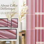 Nanspring Rose Linen Curtains 90 Inch Long 2 Panels Set Back Tab Rod Pocket Semi Sheer Light Filtering Boho Style Neutral Farmhouse Lightweight for Bedroom and Living Room 52x90