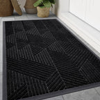 Smiry Front Door Mat Outside Entrance, Low Profile Rubber Doormat, 71x47