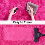 Soft Shag Runner Rugs for Girls Bedroom, 2x6 Hot Pink Fluffy Throw Area Rug Non Slip for Hallways Kids Bedside Dorm, Long Shaggy Furry Carpet for Nursery Living Room