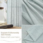 LAMIT Linen Curtains 108 Inches Long for Living Room, Semi Sheer Panels