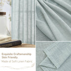 LAMIT Extra Wide Linen Curtains for Bedroom Living Room 60 x 84 Inch