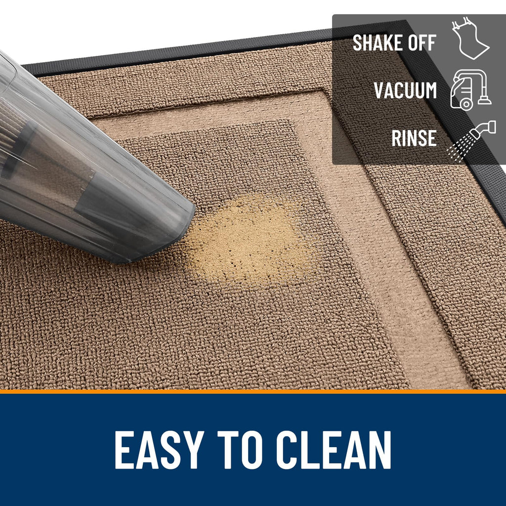 OLANLY Front Door Mat Outside 47x23, All-Season Heavy-Duty Rubber Doormat