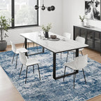 FXRHLP 8x10 Area Rug Living Room: Modern Washable Indoor Soft Carpet Blue