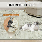 10x12 Area Rugs for Living Room Washable Rug: Anti-Skid Abstract Modern Living Room Rug Soft Thin Carpets Indoor Floor Non-Shedding Carpet for Bedroom Dining Farmhouse Nursery Gray White Blue