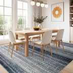 Nakagishi Boho 8x10 Area Rug Living Room Rugs Machine Washable Blue