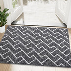 OLANLY Front Door Mat, Non-Slip Rubber Backing, Dirt Resistant and Absorbent, Washable, Easy to Clean Low-Profile Indoor Doormat for Back Door, Entryway, Inside Entrance, 48x32, Black