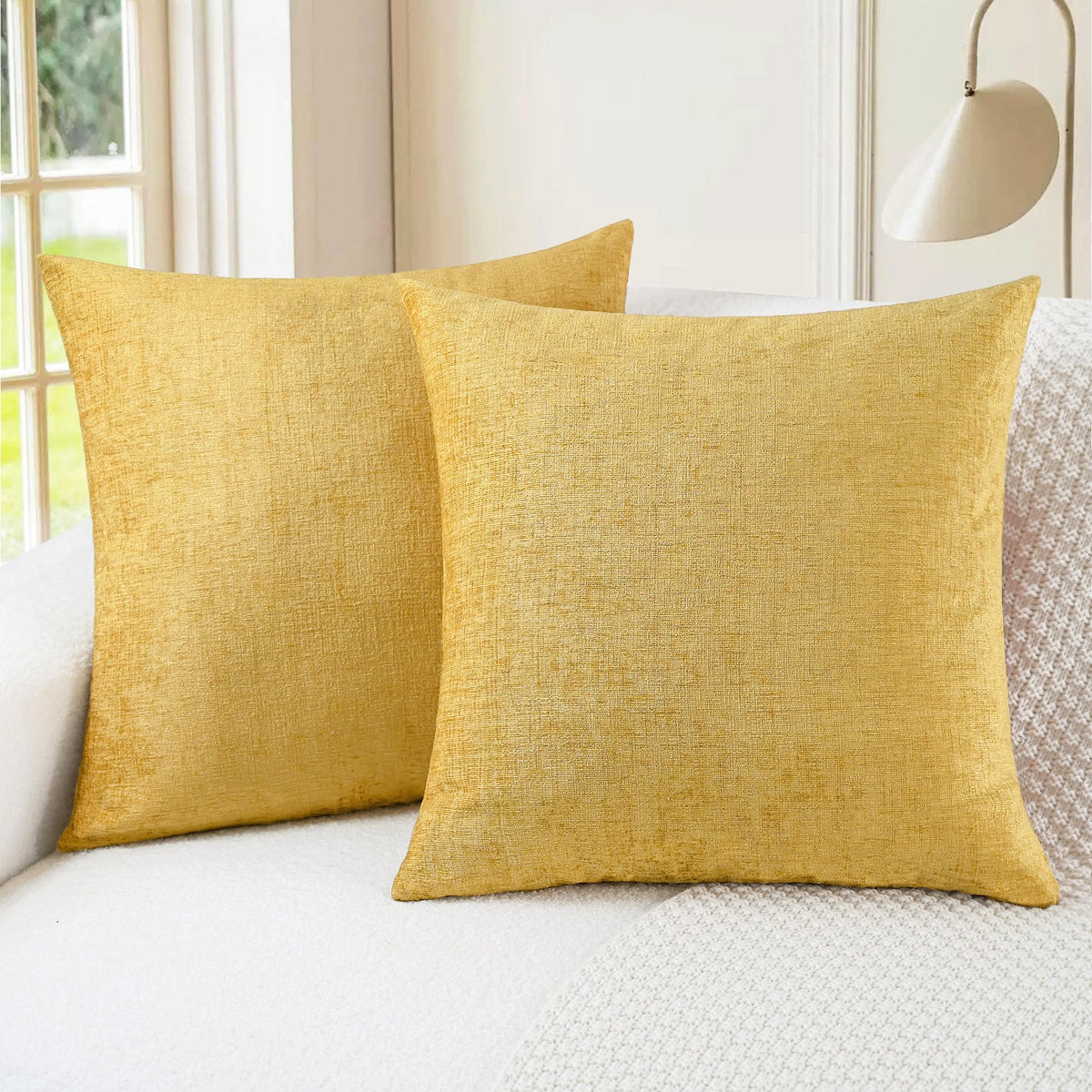 CaliTime Decorative Couch Throw Pillow Covers 22 X 22 Inches Ocean Blue