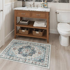 Madane Washable Area Rug 2x3 Small Entryway Rugs Non-Slip, Blue