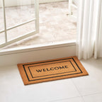 KANKUN Coco Coir Door Mat with Heavy Duty Backing, Welcome Doormat (17" x 30"), Doormat Entrance (Double Box)