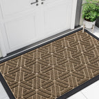 Smiry Front Door Mat Outside Entrance, Low Profile Rubber Doormat, 47x23