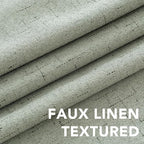 H.VERSAILTEX Bedroom Curtains Blackout, Sage Green Linen Blackout Curtains 84 Inches Long, 100% Blackout Thermal Textured Linen Look Curtain Draperies Grommet with White Liner, 2 Panels