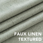 H.VERSAILTEX Linen Blackout Curtains 63 Inches Long 100% Absolutely Blackout Thermal Insulated Textured Linen Look Curtain Draperies Anti-Rust Grommet, Energy Saving with White Liner, 2 Panels, Sage