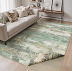BEIMO 5x7 Area Rug for Bedroom, Green Washable Abstract Reversible Rug