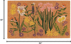 Now Designs Bees & Blooms Natural Coconut Fiber Printed Doormat Vinyl Backed, 18 x 30 inch