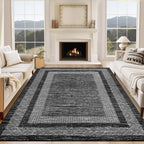 GarveeHome 10x13 Large Washable Geometric Area Rug Non Slip Non Shedding Floor Carpet