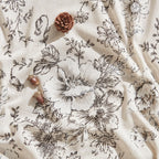 jinchan Vintage Floral Linen Curtains 96 Long for Living Room 2 Panels