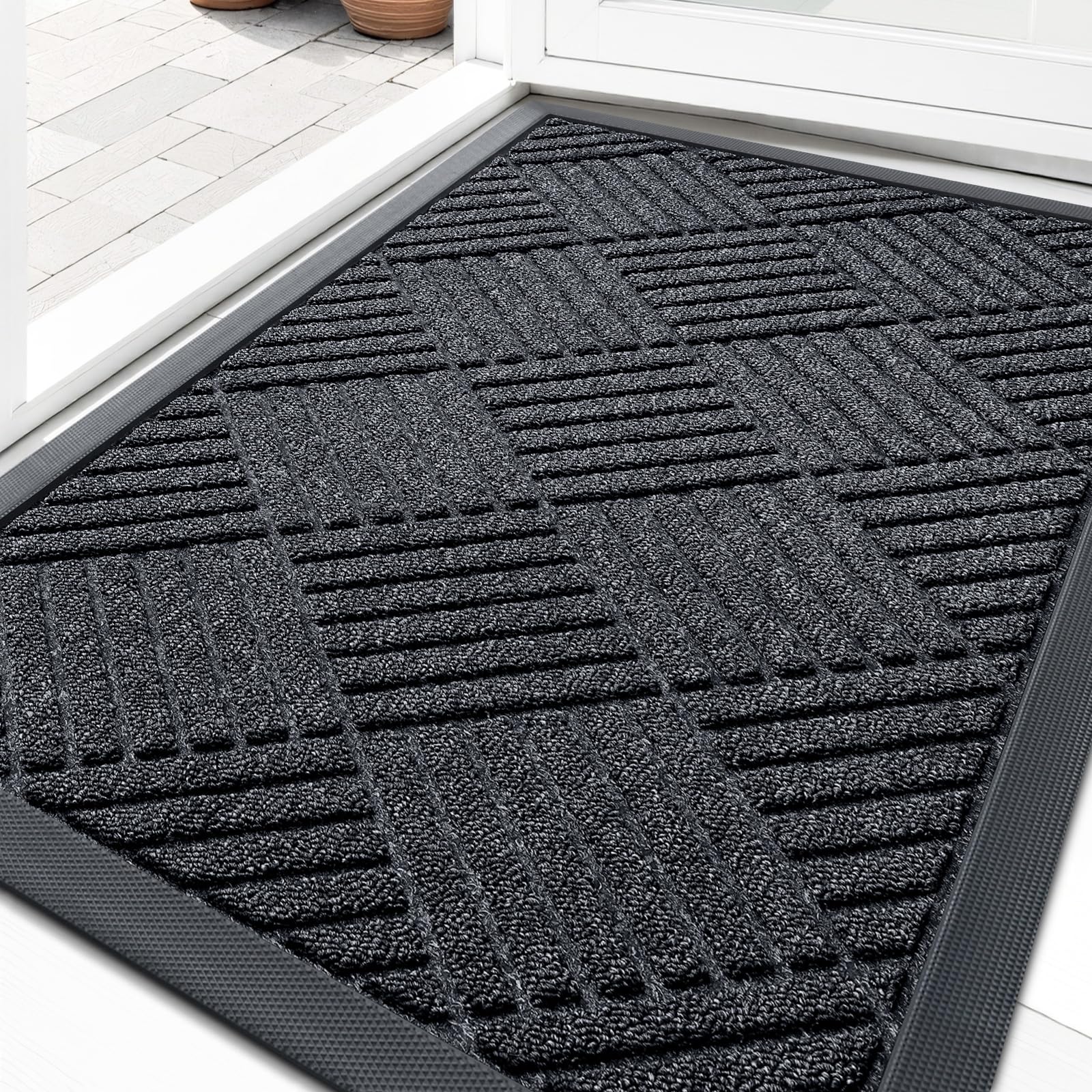 OLANLY Front Door Mat Outside Entrance 33x21, Waterproof Heavy-Duty Doormat