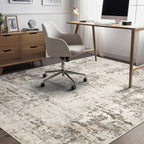 UERMEI 5x7 Area Rug Living Room Rugs - Washable Neutral Modern Abstract Soft Thin Large Rug Indoor Floor No Slip Rug Carpet for Bedroom Under Dining Table Home Office Decor - Dark Brown