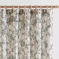 jinchan Black Floral Linen Curtains 108 Inch Farmhouse Rod Pocket 2 Panels