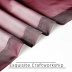 OVZME 2 Panels Window Burgundy Sheer Curtains 42" x 45" Inches for Small Windows, Soft Touching Top Dual Rod Pocket Drapes for Living Room & Bedroom.