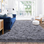 Rugs for Bedroom 4x6, Soft Shaggy Modern Shag Area Rug for Living Room, Upgrade Non-Slip Plush Fluffy Carpet for Kids Boys Girls Room Home Decor Aesthetic, Grey