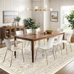 Washable Rugs 8x10 Area Rugs for Living Room, Non-Slip Backing Large Rug for Nursery Room, Vintage Floral Bedroom Rugs, Thin Indoor Home Decor Soft Farmhouse Rug (Cream/Beige,8'x10')