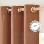NICETOWN Caramel Linen Curtains for Kitchen, Thick Flax Small Window Treatments Semi Sheer Privacy Assured with Light Through for Cafe/Bathroom, W34 x L36, 2 Panels