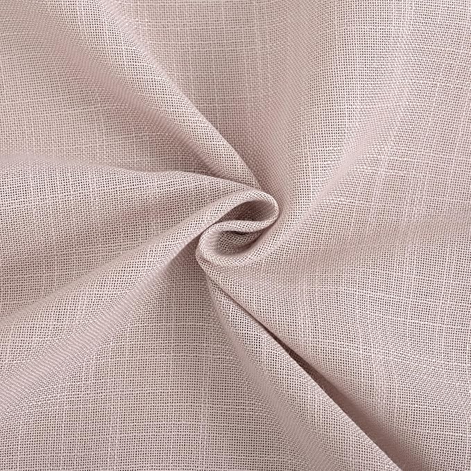 Blush Pink Curtains for Living Room Back Tab Modern Farmhouse Semi Sheer Curtains 84 inches Long 2 Panels Set Muted Neutral Window Curtain for Dining Room Bedroom 52x84