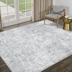 PureCozy 5x7 Area Rug Vintage Gray Distressed