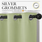 NICETOWN Curtains for Bedroom, Green Nursery Curtains Thermal Insulated, Grommet Top Blackout Drapes for Son's Room Privacy (Sage Green, 1 Pair, 42 x 63 inches)