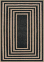 Lahome Enfys Modern Geometric Easy Jute Outdoor Rug, 5x7 Patio Living Room Rug Large Black Carpet for Bedroom, Farmhouse Washable Indoor Outdoor Carpet for Dining Room Backyard Deck