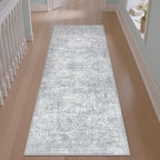 PureCozy 2x6 Runner Rug Vintage Gray Distressed