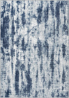 9x12 Area Rugs Washable Rug: Modern Abstract Living Room Rug Soft Anti-Skid Thin Carpet Indoor Floor Non-Shedding Carpets for Bedroom Dining Room Farmhouse Nursery Home Office Blue Grey