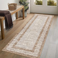 GarveeHome 2x6 Modern Bordered Runner Rug Soft Non Slip Washable Floor Carpet