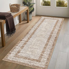 GarveeHome 2x6 Modern Bordered Runner Rug Soft Non Slip Washable Floor Carpet
