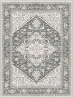 OPPODREAM Soft Area Rugs 9x12 Living Room, Washable Rugs 9x12 with Non Slip Backing, Faux Cashmere Low-Pile 9 x 12 Carpet, Greenish Grey